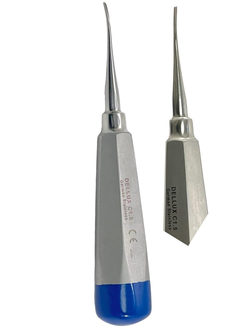 artlab -Dental Luxating Elevator Dental Root Elevators Straight Curved Tip-Periotome Luxating Elevator Apical Root Dental Elavators Extracting Extraction (Elevator cvd 1.5mm Blue) - Image 3